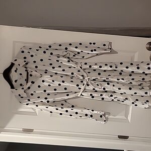 Polka dot tie waist dress, XXL